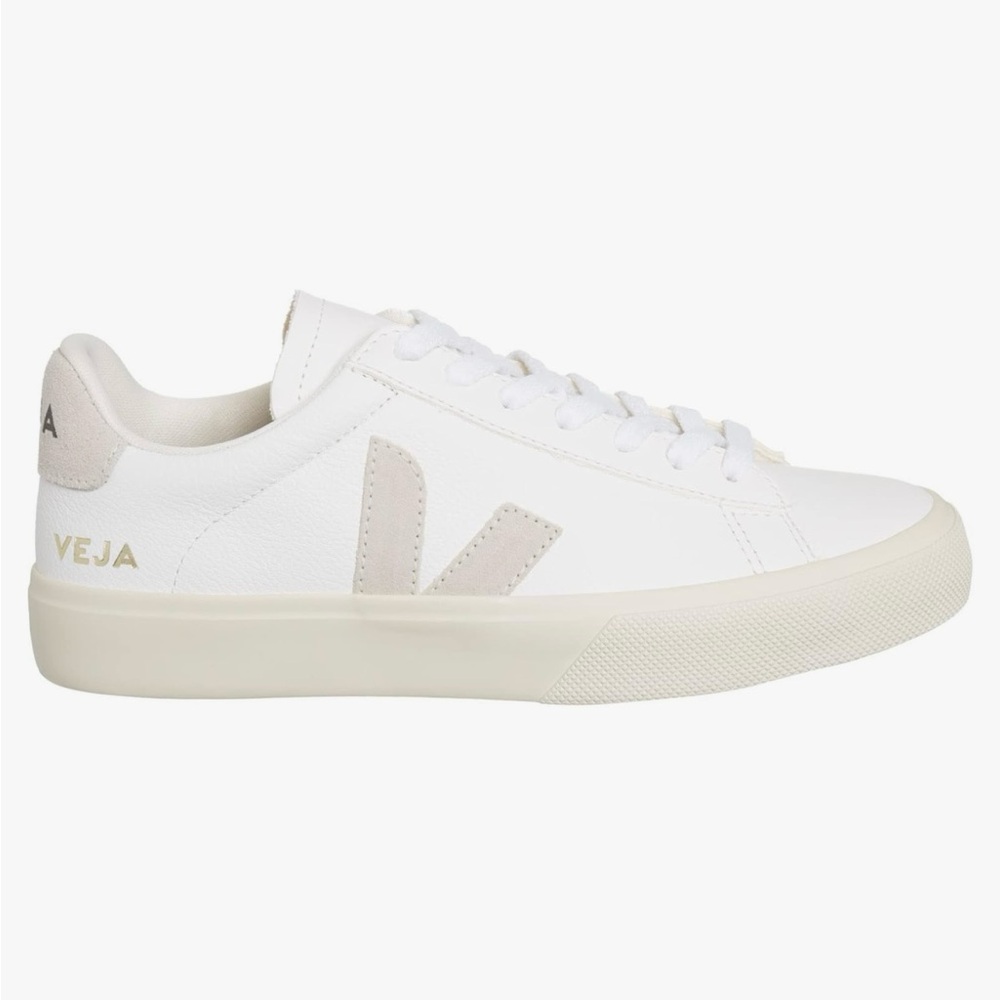 Veja White and Cream Sneakers with Minimalist Design and Thick Sole